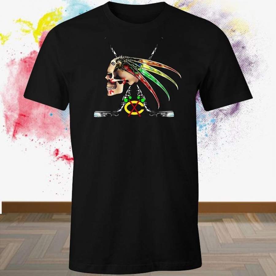 Chicago Blackhawks Indian Classic Skull Shirt Men’s T-Shirt