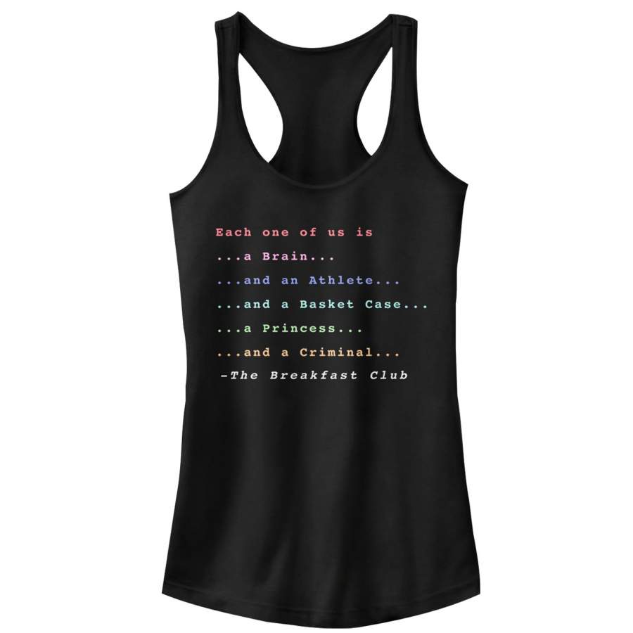 The Breakfast Club Junior’s Each One Of Us Stereotype  Racerback Tank