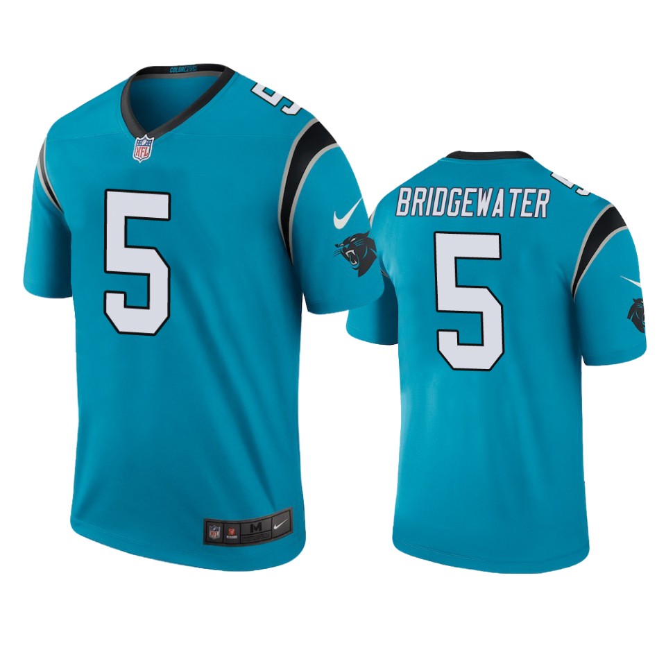 Carolina Panthers Teddy Bridgewater Blue Color Rush Legend Jersey – Mens