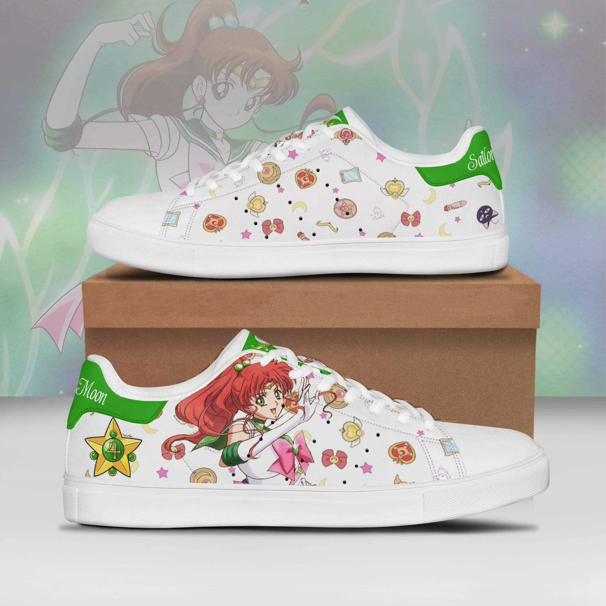 Sailor Jupiter Sailor Moon Anime Christmas Gift For Fan Low Top Leather Skate Shoes Sneakers For Man And Women