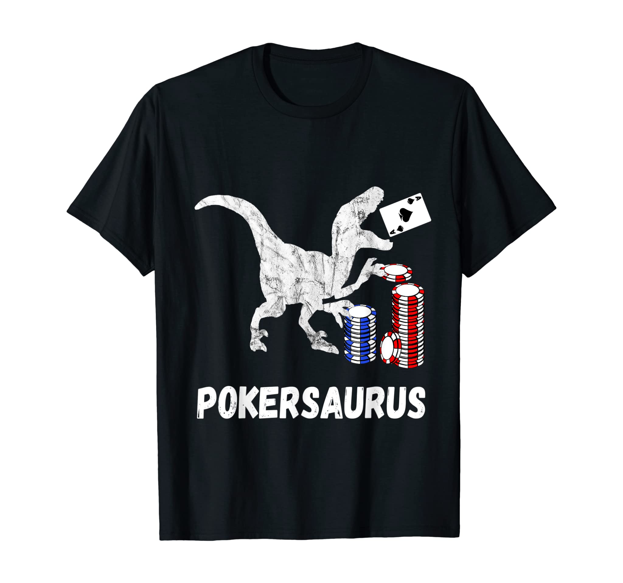 Poker Saurus Casino Poker Chips Dinosaur Gambler T Rex Shirt