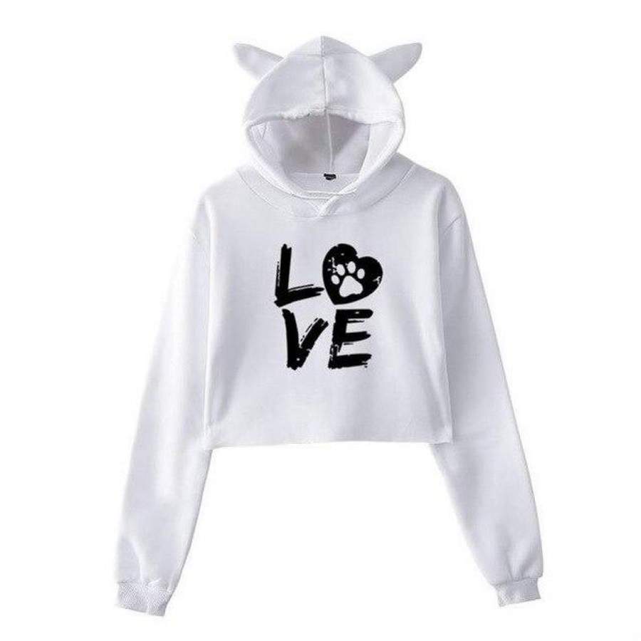 LOVE crop top Hoodie – with ears
