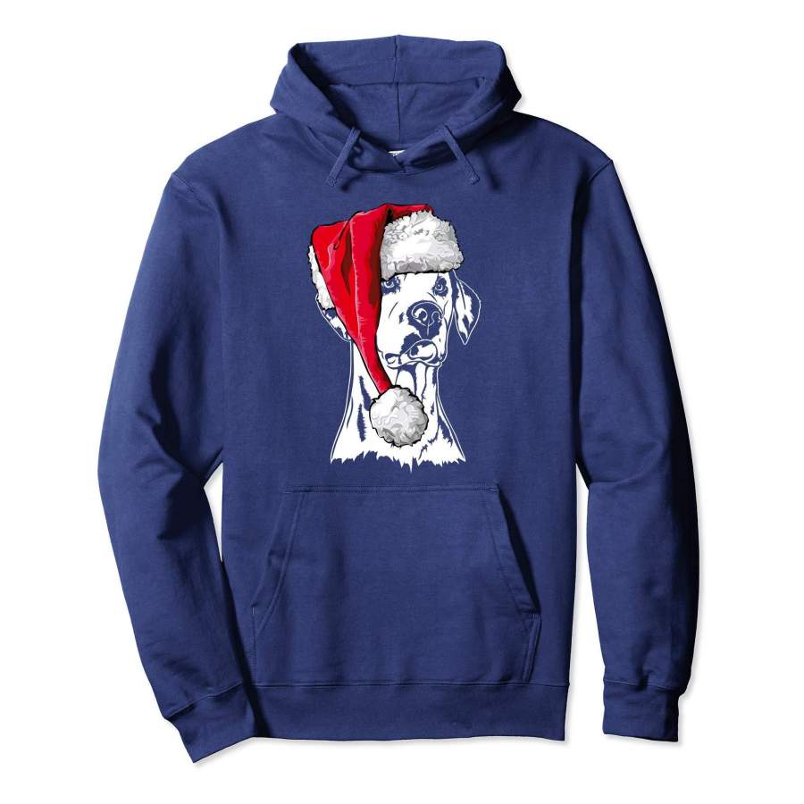 Funny Dalmatian Santa Christmas Dog Pullover Hoodie gift