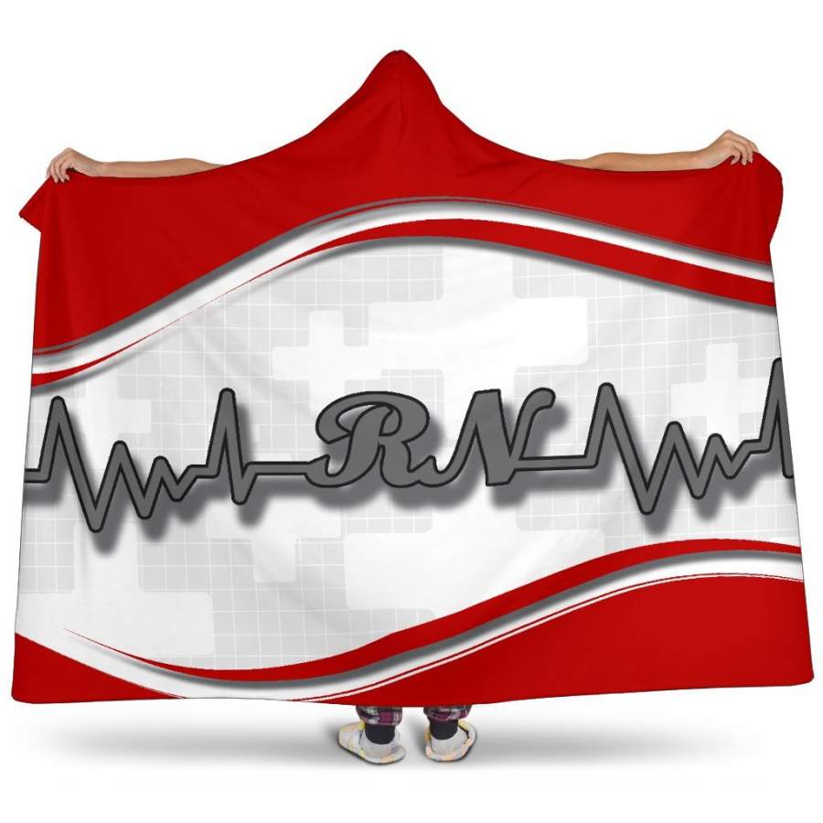 Nurse Heartbeat RN Ohio State Buckeyes Hoodie Blanket Snuggie Nursing