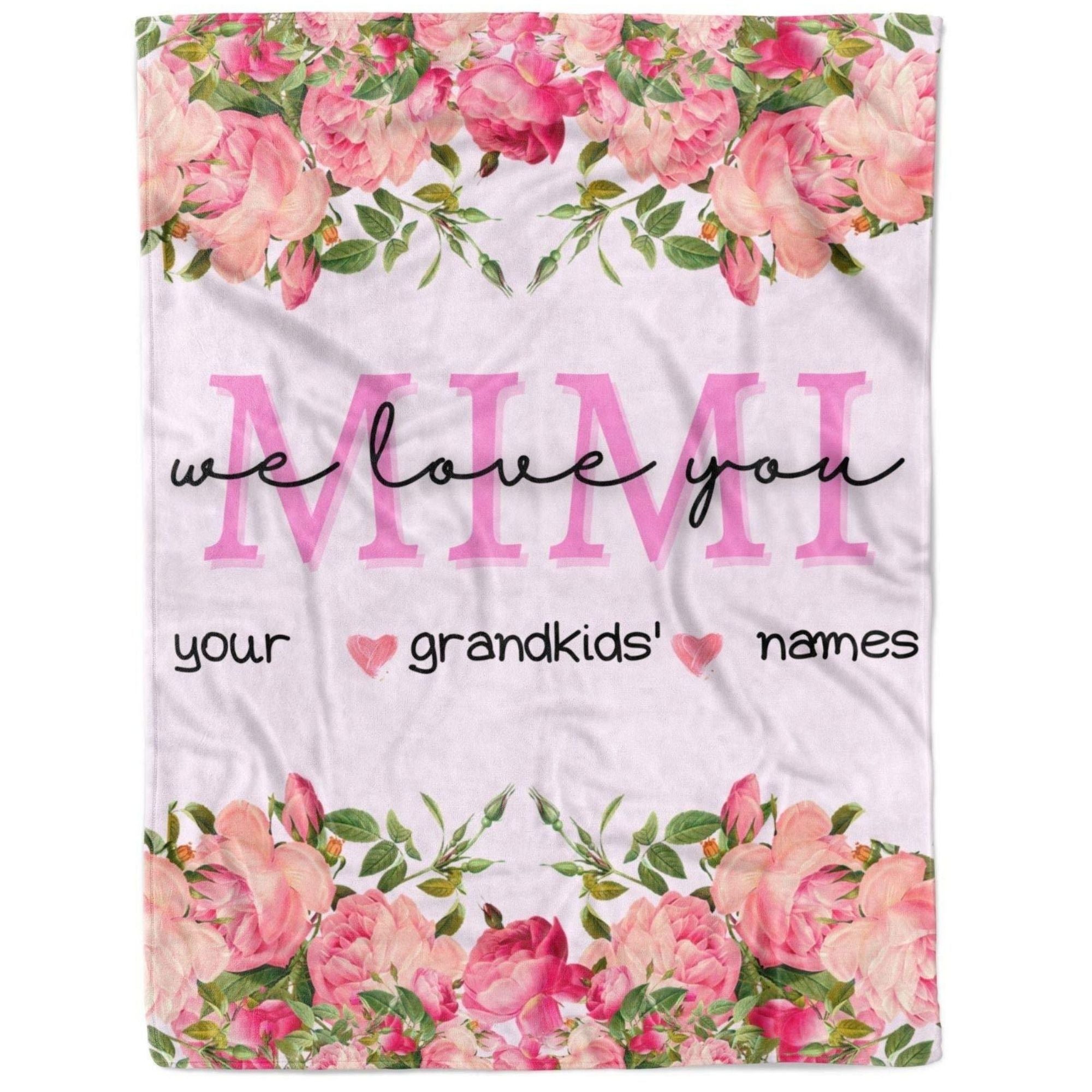 Custom Floral Names Blanket For Grandma