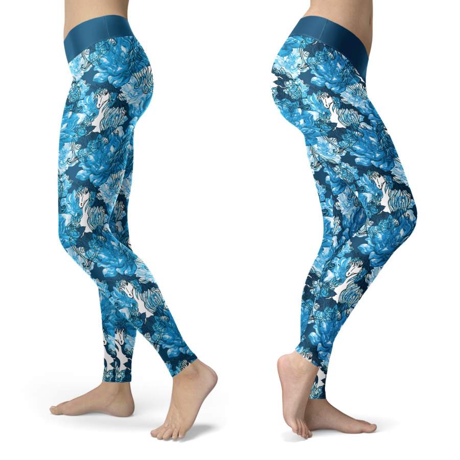 Watercolor Unicorn Flower Leggings