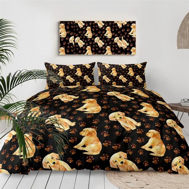 Cute Labrador Retriever 3 Pieces Quilted Comforter Set
