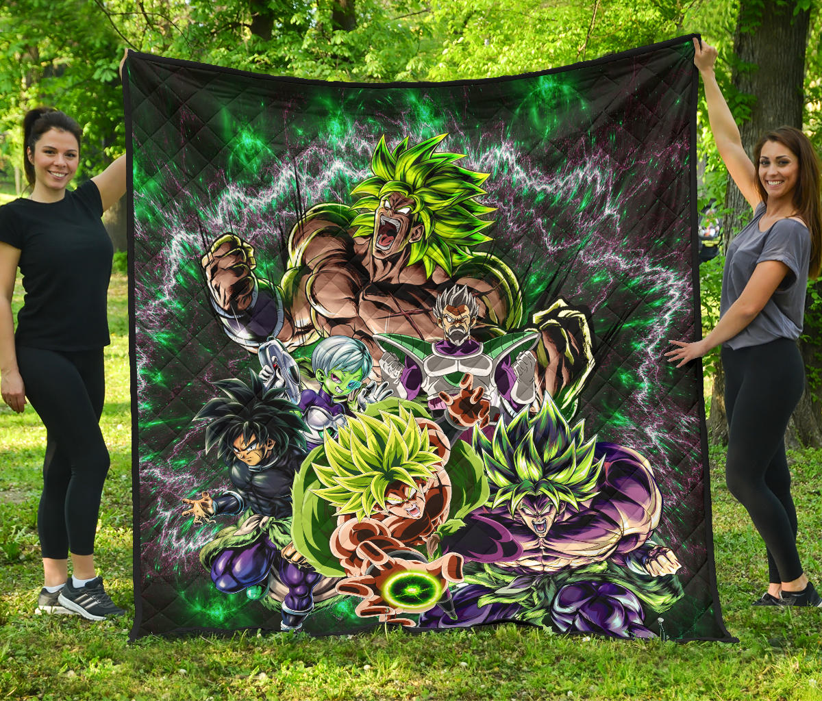 Dragon Ball Anime Tapestry | Db Villains Broly Super Saiyan Full Power Quilt Blanket