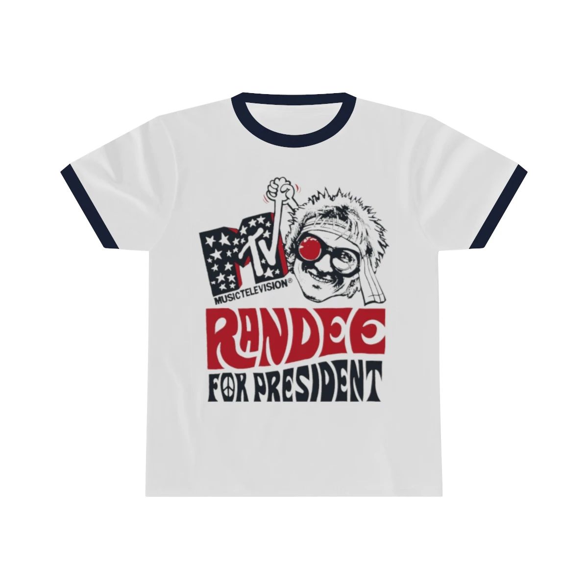 Vtg 80s Mtv Randee Of The Redwoods For President Ringer T-Shirt