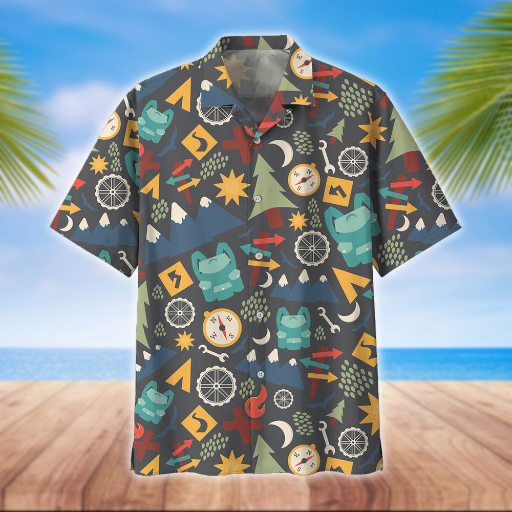 Camping Hawaii Shirt Unisex Print Aloha Short Sleeve Casual Ha63294