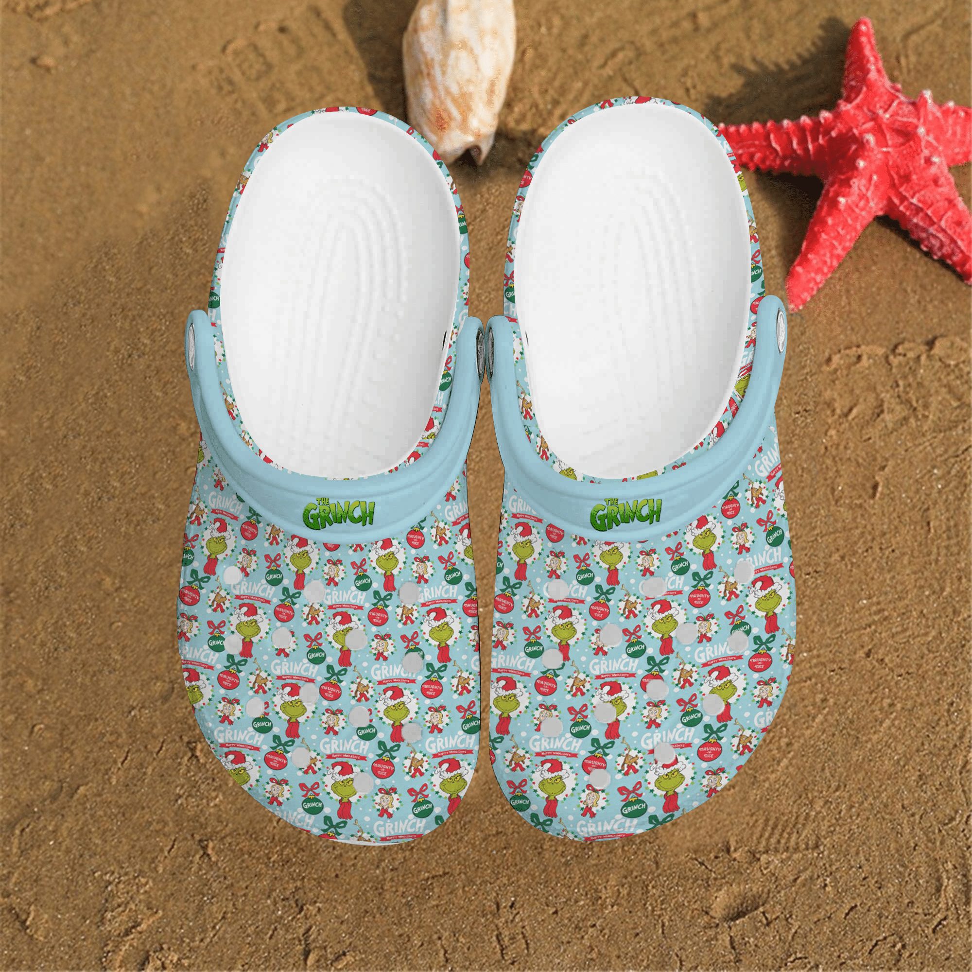 The Grinch Ball Xmas Christmas Gift Baby Pastel Comfortable For Man And Women Classic Water Rubber Crocs Crocband Clogs Comfy Footwear