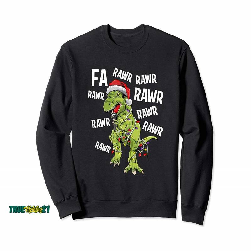 Christmas Carol Singing T-rex! Funny Santa Hat Dino Gift Sweatshirt