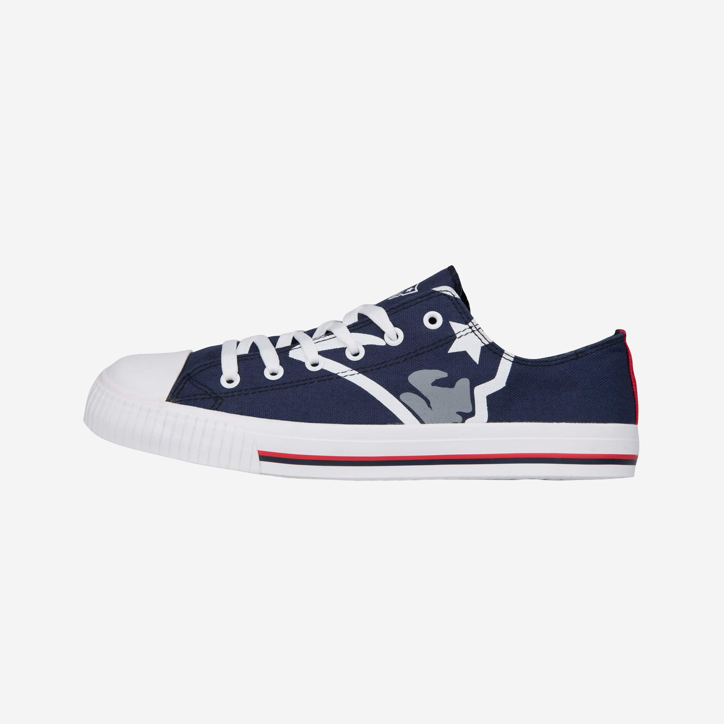 New England Patriots Mens Low Top Big Logo Canvas Shoe