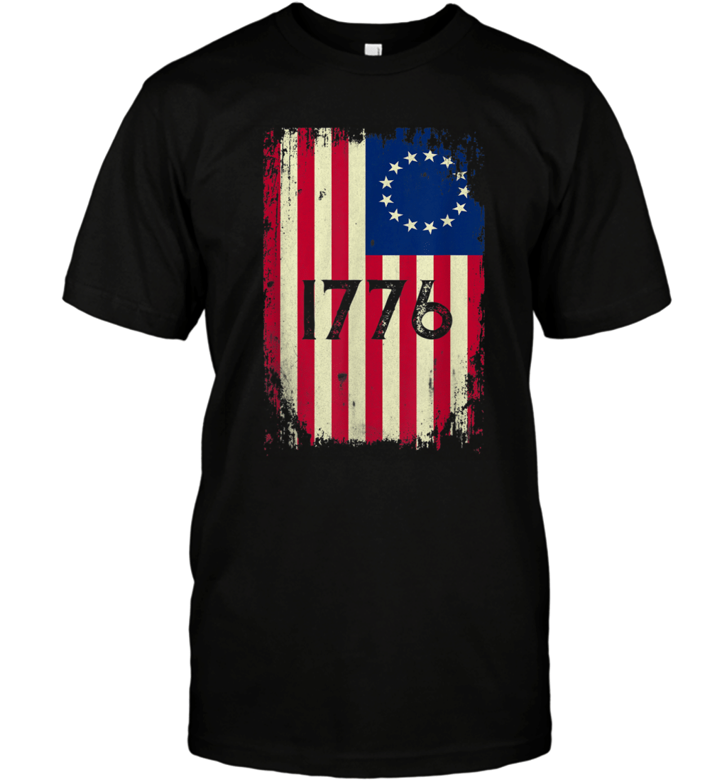 betsy ross shirt 4th of july american flag 1776 vintage t shirt yfx T-Shirt