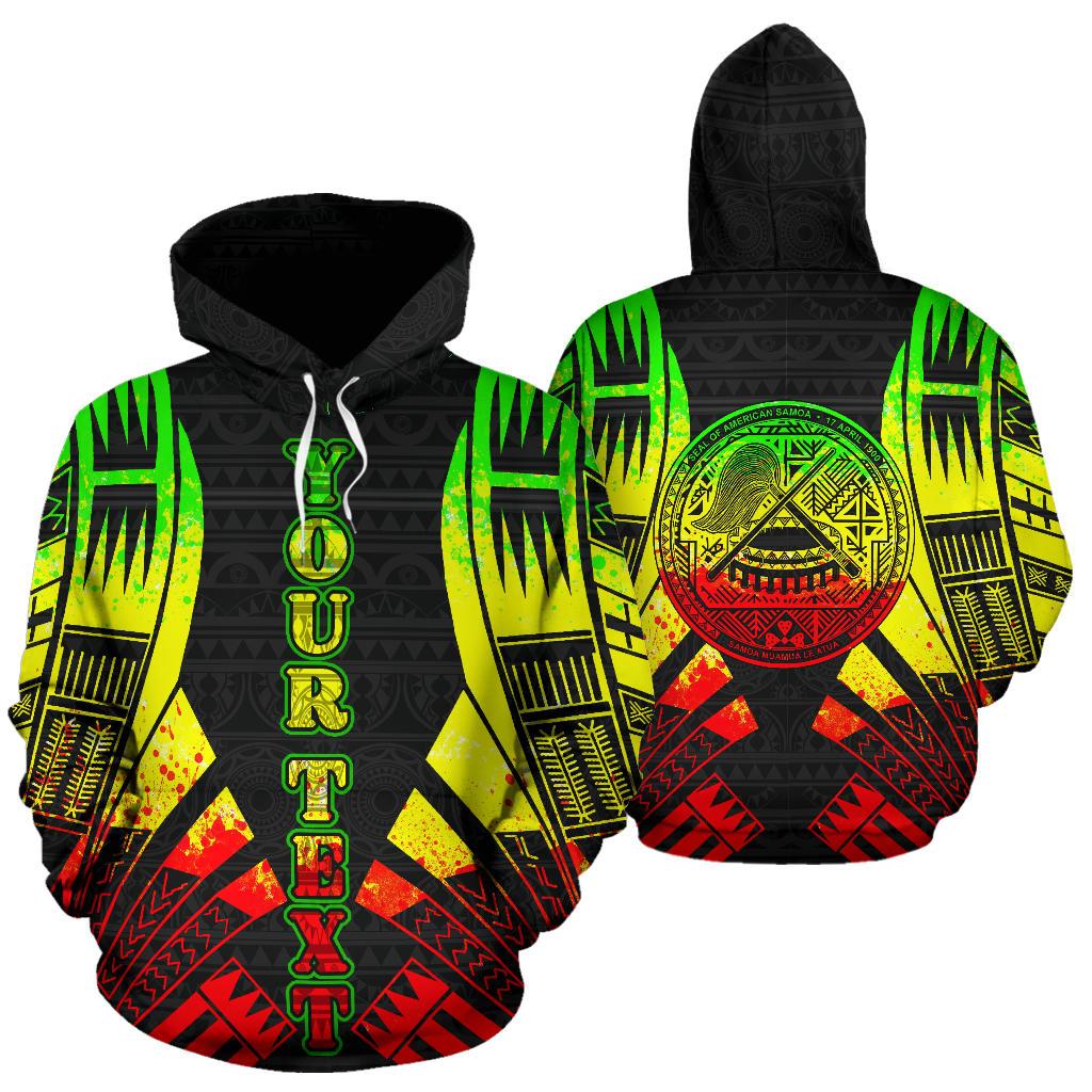 American Samoa All Over Custom Personalised Hoodie – Reggae Tattoo Style – BN01