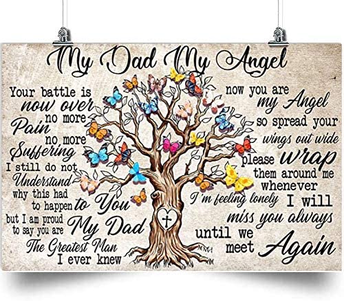 Tree Horizontal Poster- My Dad My Angel – Home Decoration Poster, Wall Poster, Home and Room Decoration, Gifts for Friends and Relatives, Souvenirs.