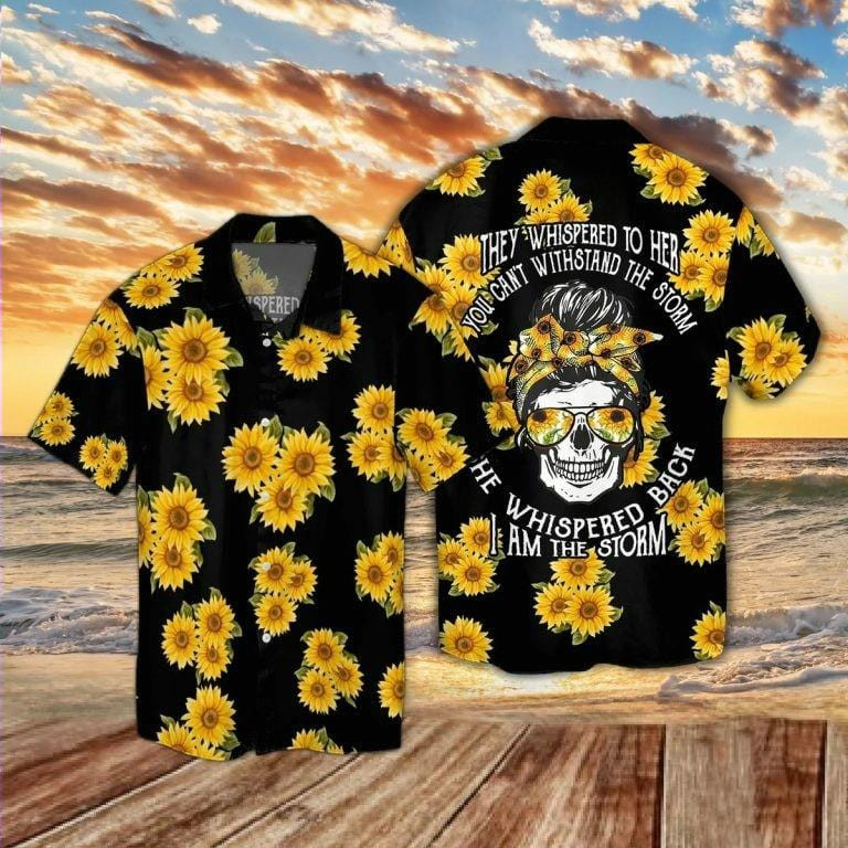 Hawaii Aloha Shirts Skull Sunflower Im The Storm Ha485