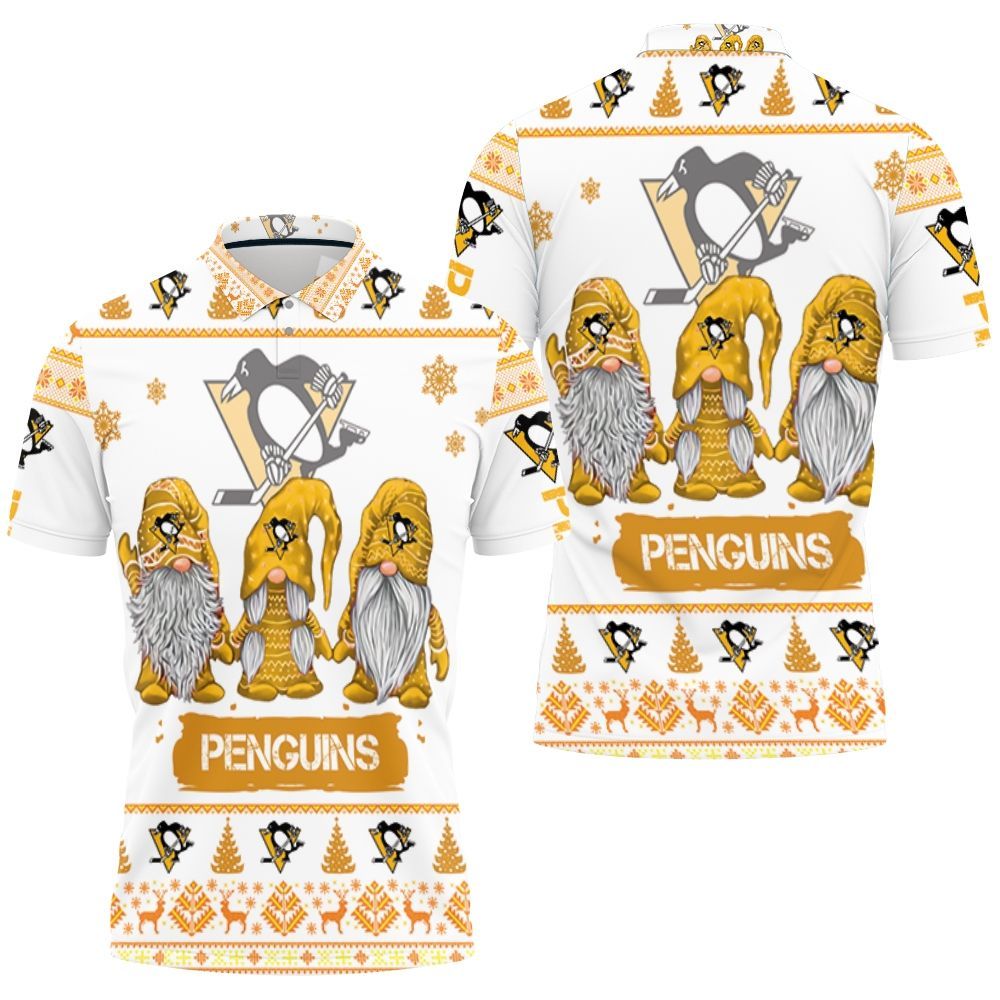 Christmas Gnomes Pittsburgh Penguins Ugly Sweatshirt Christmas 3D Polo Shirt