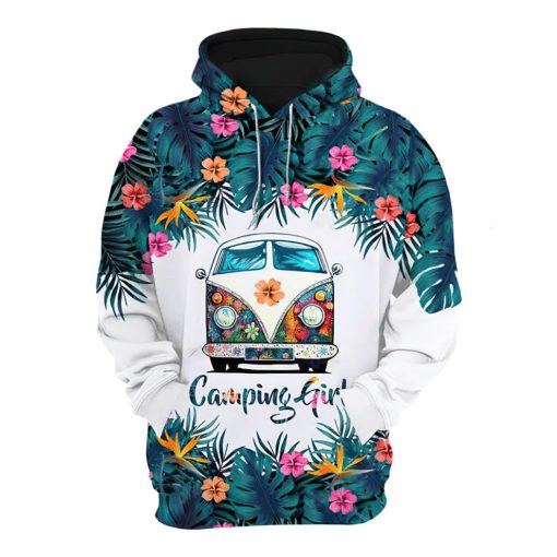 Camping Girl Tropical Florals 3D All Over Printed