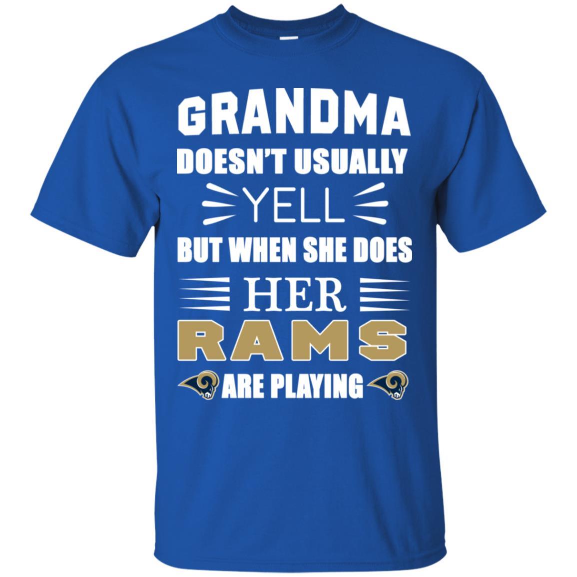 Cool Grandma Doesn’t Usually Yell She Does Her Los Angeles Rams T Shirts