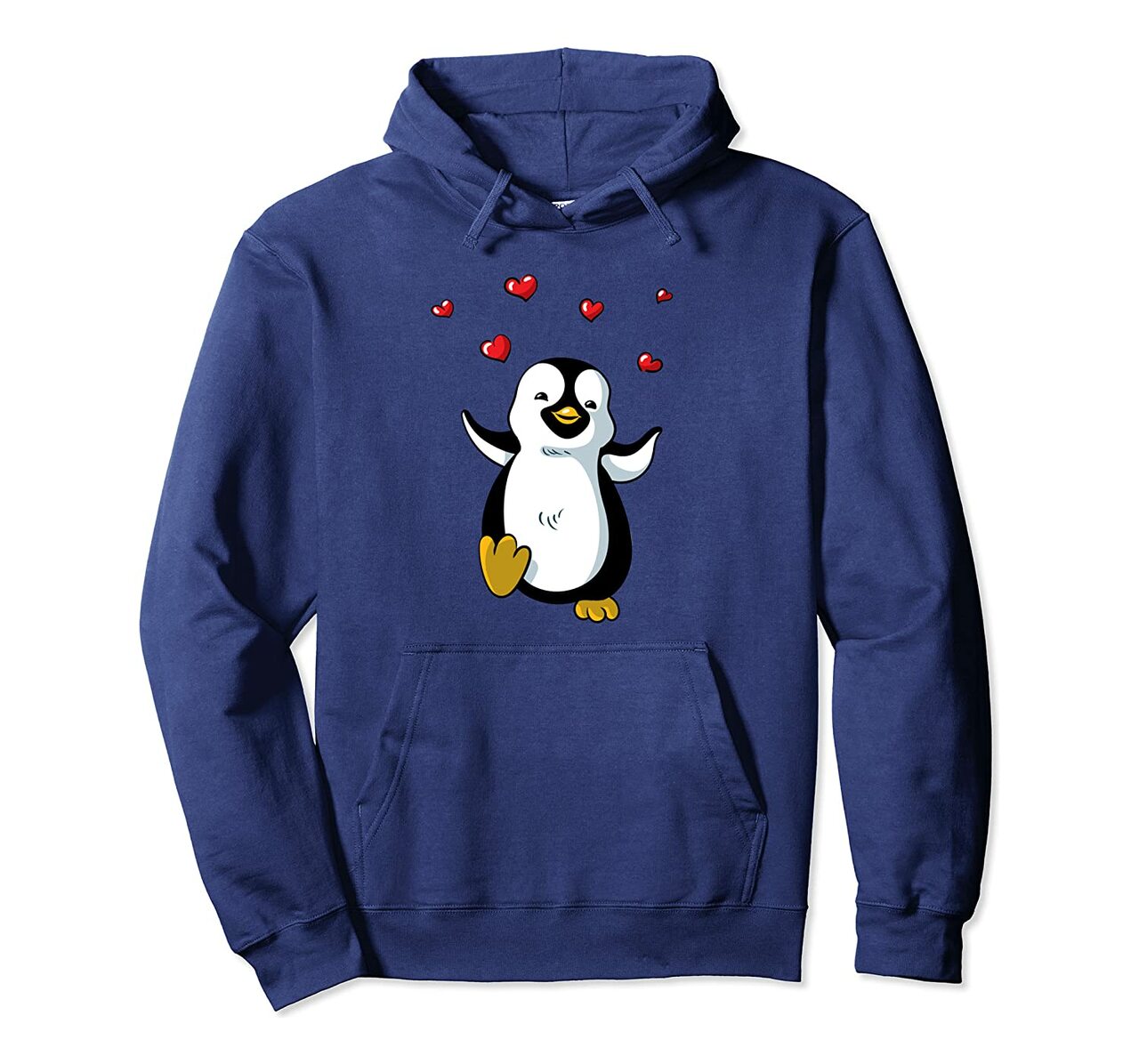 Cute Valentines Day Penguin With Red Hearts Pullover Hoodie T Shirt, Sweatshirt,Hoodie