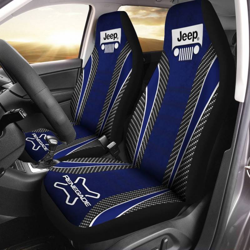 JEEP Renegade TNC Car Seat Cover (Set of 2) Ver 1 (Dark Blue)