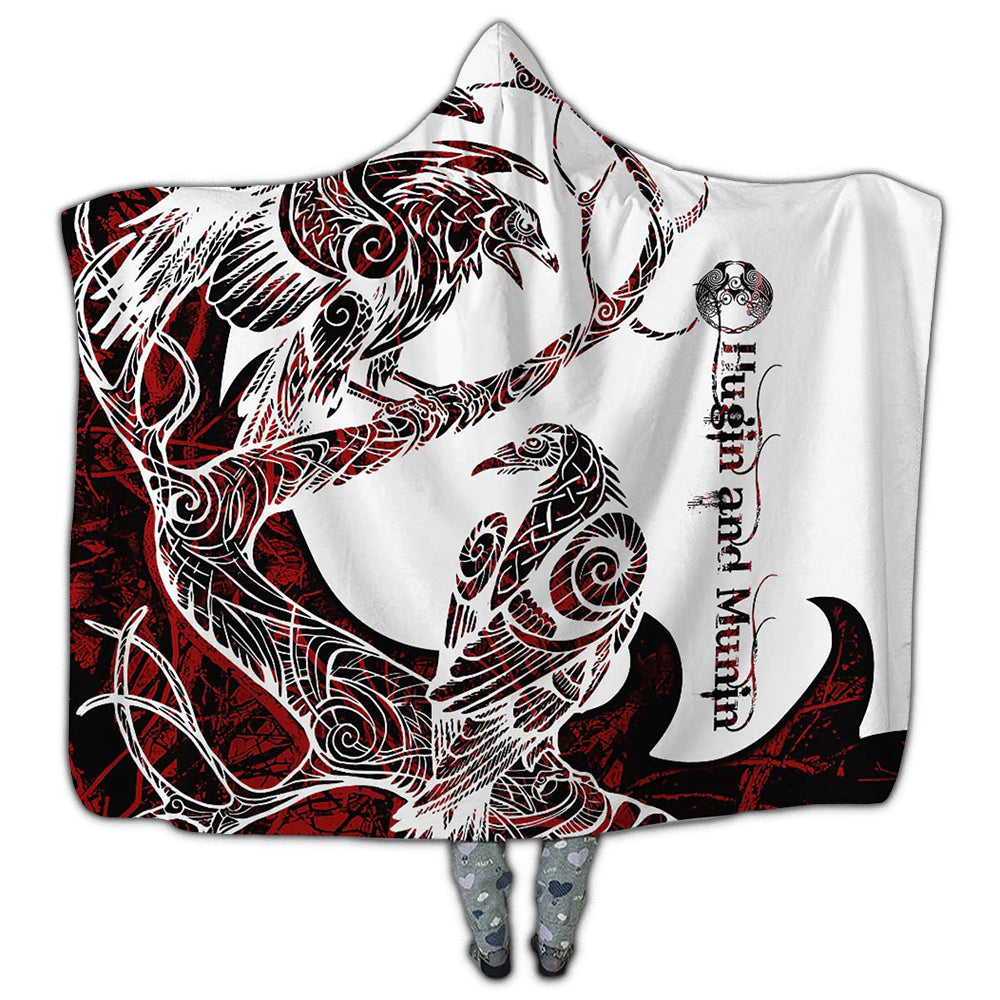 Viking Raven Legend Red And White Amazing Style – Hoodie Blanket  – Owl Ohh