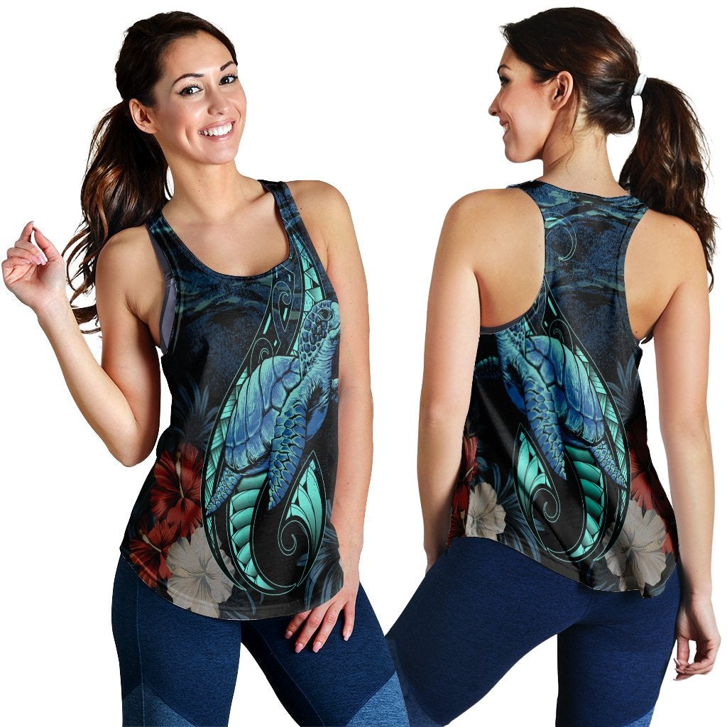 Hawaiian Polynesian Honu Sea Hibiscus Racerback Tank Ha42368