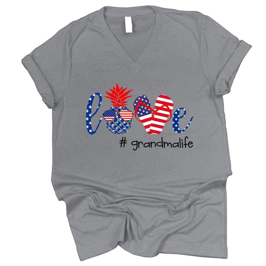 PERSONALIZED LOVE GRANDMA AMERICAN FLAG SHIRT