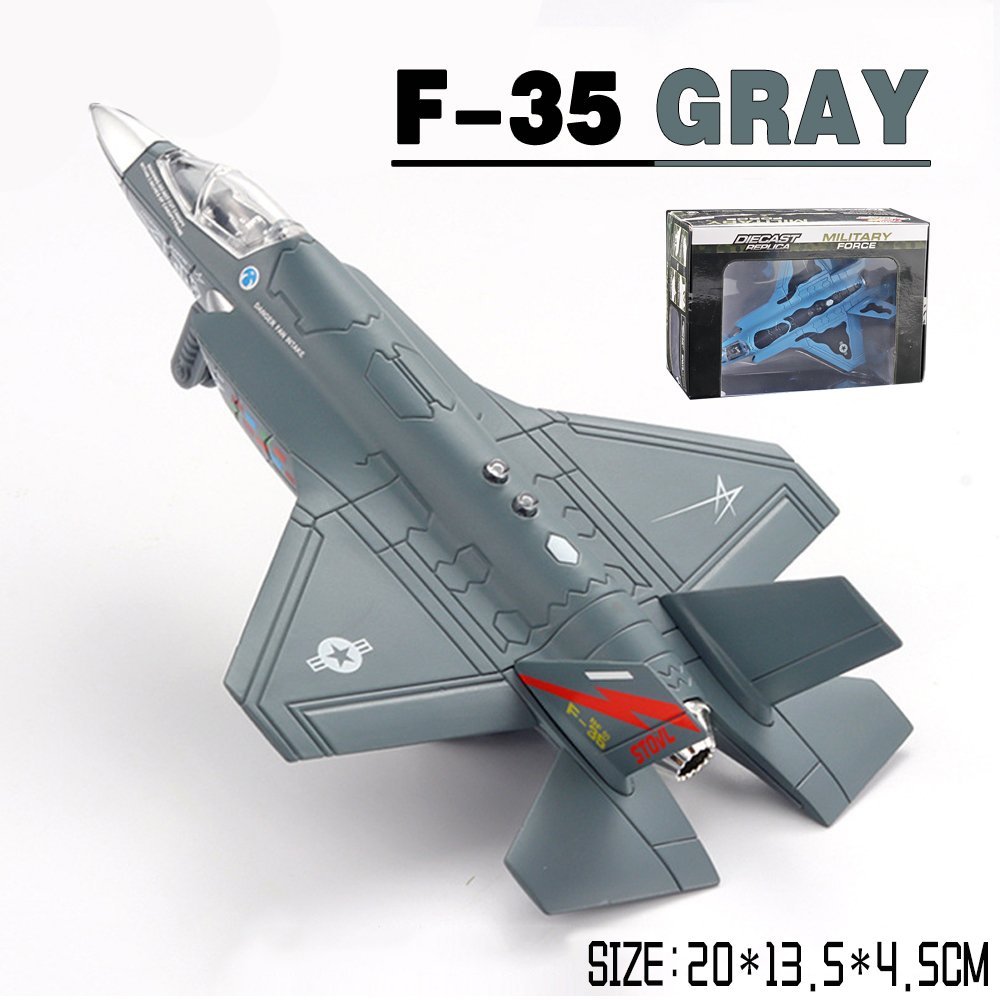 Military Aircraft F22 Raptor Stealth Fighter B2 F16 F35 Diecast Metal Airplane Model Toys Collection for Boy Children Kids Gift alx