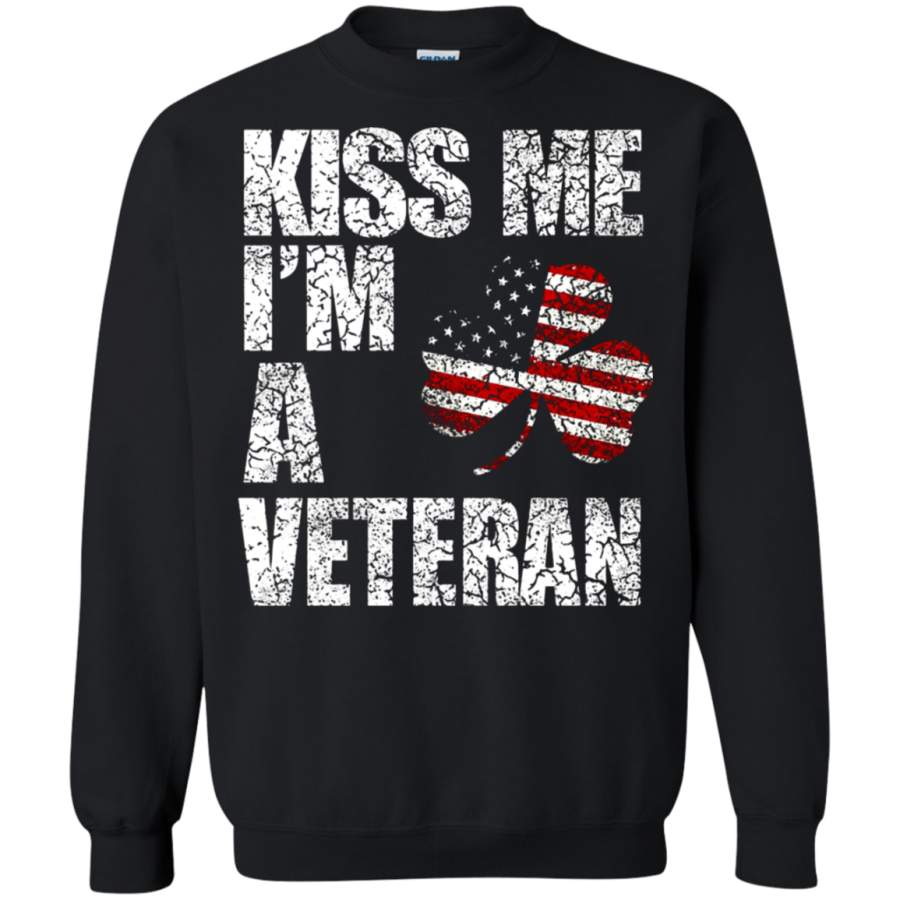 AGR Kiss Me I ‘m A Veteran American Shamrock Flag Sweatshirt