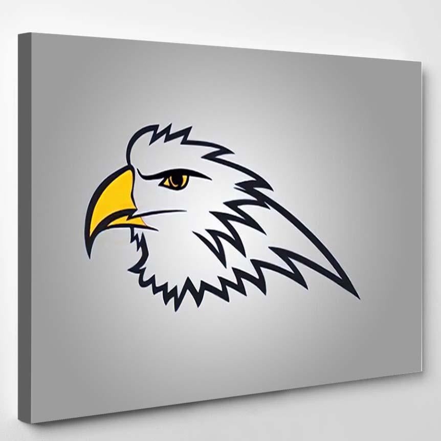 Amazing Illustration Eagle Isolated On Gray – Eagle Animals Canvas Print