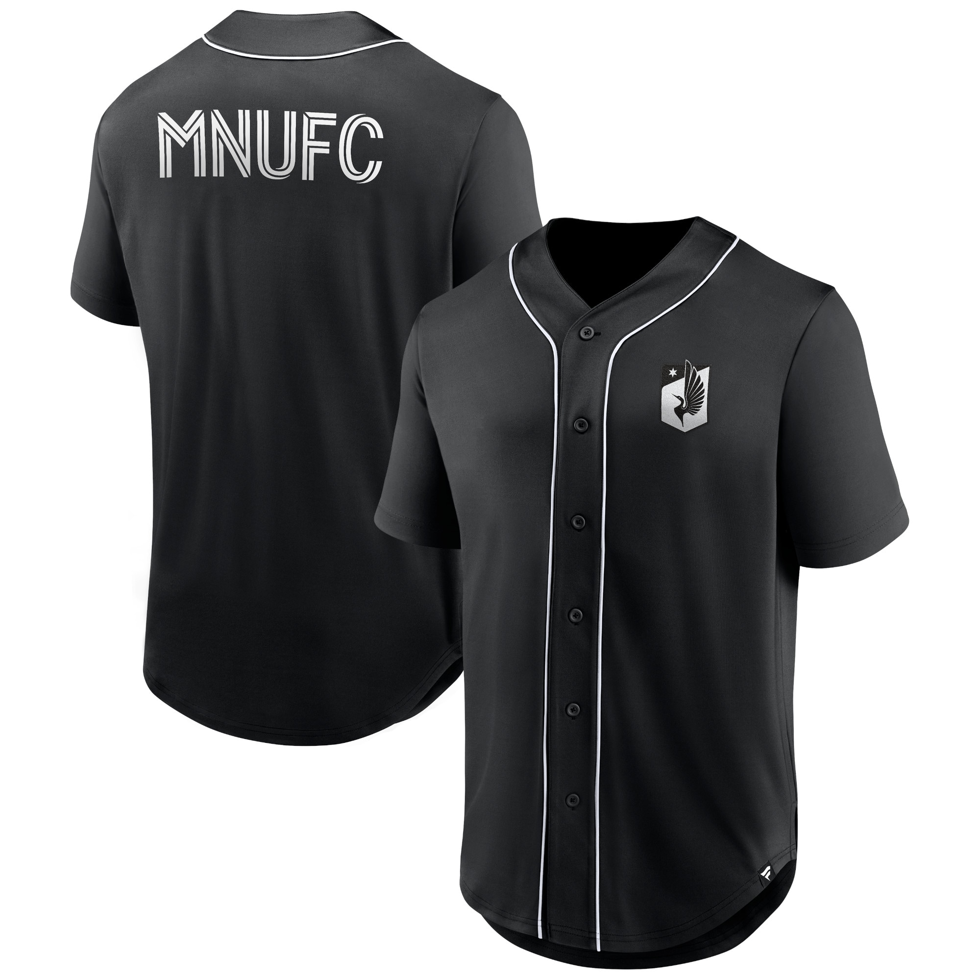 Minnesota United FC Branded Third Period Fashion Baseball Button-Up Jersey – Black