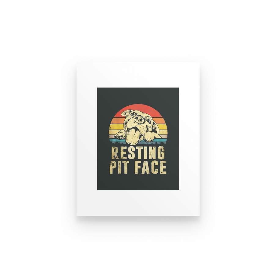 Resting Pit Face Vintage Style Funny Gift For Dog Lover Poster