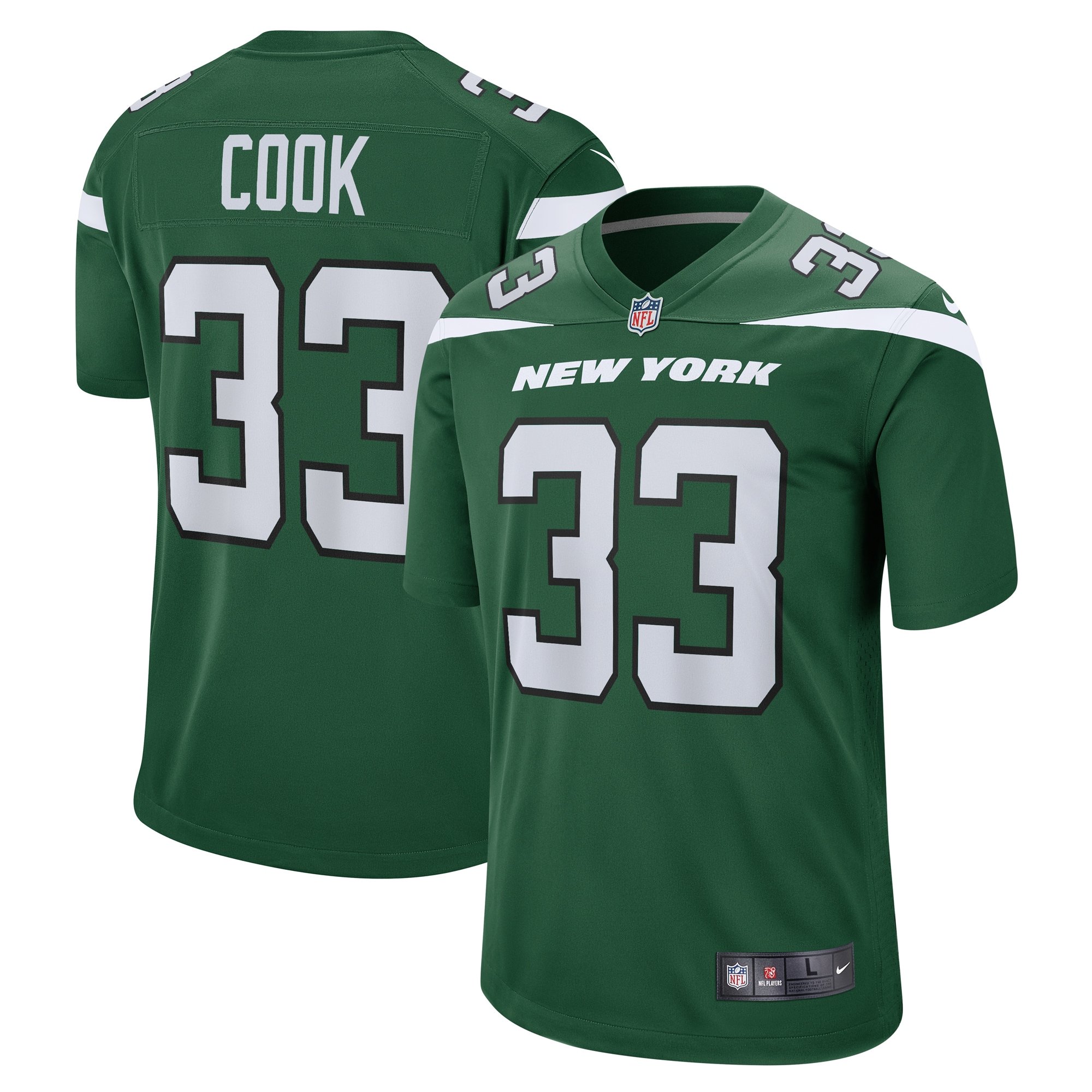 Dalvin Cook New York Jets Game Player Jersey – Gotham Green