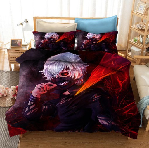 Tokyo Ghoul Kaneki Ken 17 Duvet Cover Pillowcase Home Decor 3D Bedding Set 6376