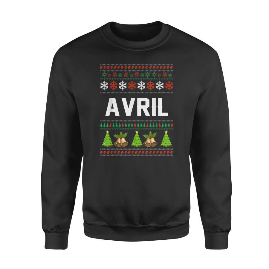 Avril Christmas Family Ugly Christmas Sweater 2023 – Standard Fleece Sweatshirt