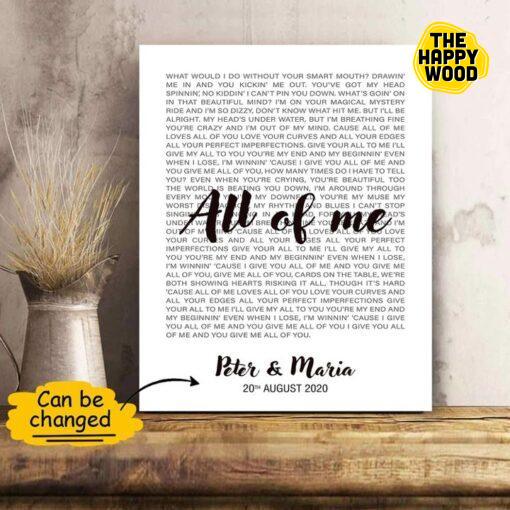 All Of Me Peter And Maria Custom Vertical Canvas Poster For Home Decoration