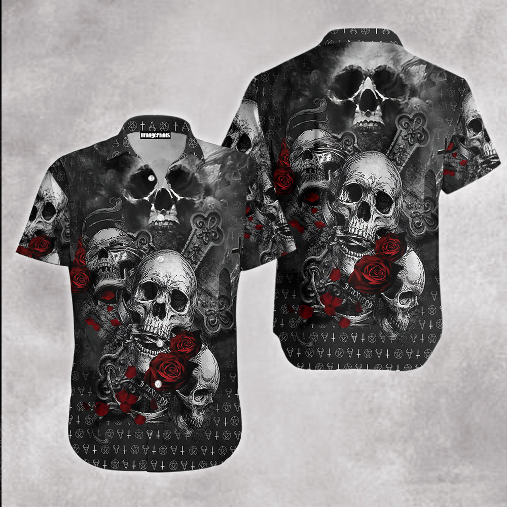 Skulls On The Roses Hawaii Shirt For Men Women Adult Ha101198