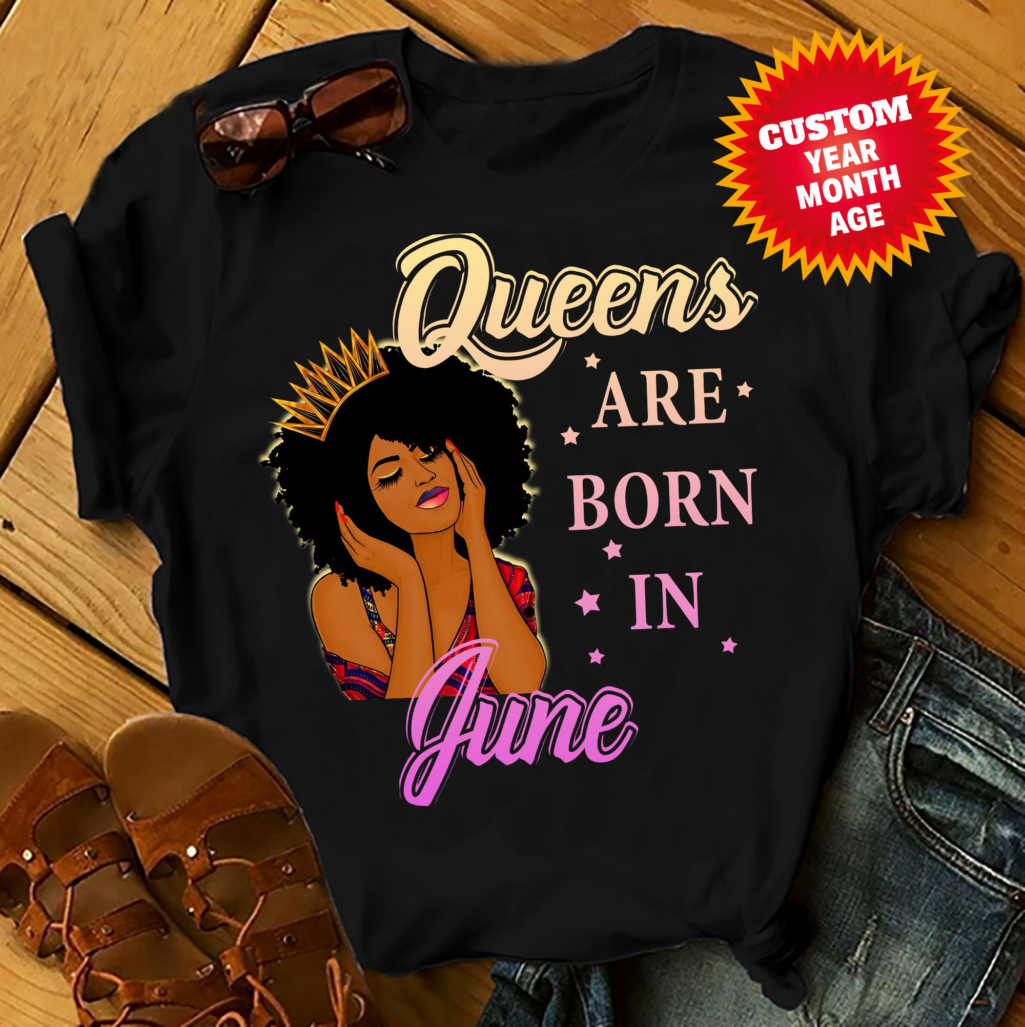 Queen Are Born In Shirts Women, Birthday T Shirts, Summer Tops, Beach T Shirts