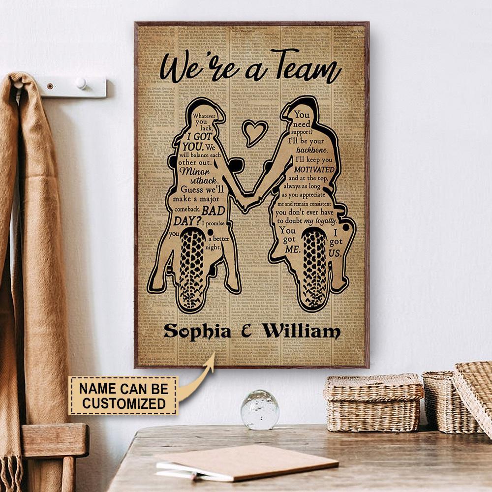 Aeticon Gifts Personalized Motorcycling We Are A Team Canvas Mom Dad Gift Home Decor