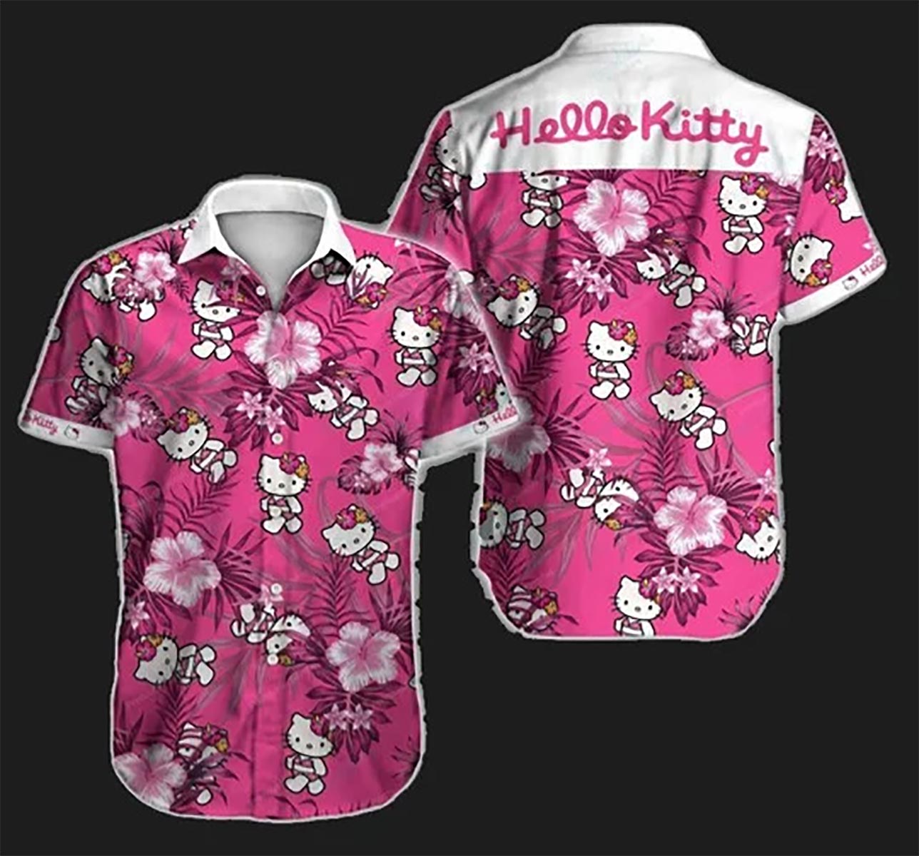 Hello Kitty Tropical Hawaii Graphic Hawaii Casual Shirt Ha3249