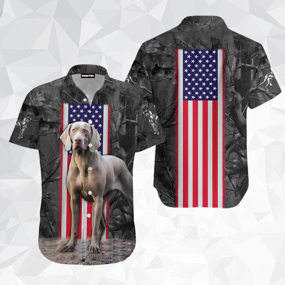 Weimaraner Camo Flag Dog Hawaii Shirt For Men Women Ha85335