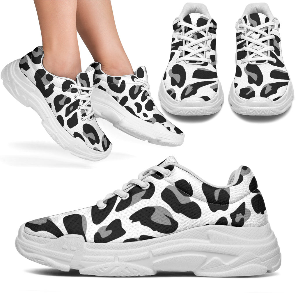 Snow Leopard Skin Print Chunky Sneaker Art 549