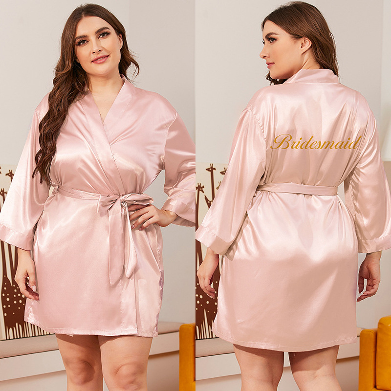 Summer Nightgown Women Sleepwear Plus Size Bridesmaid Wedding Robe Nightdress Casual Rayon Kimono Bathrobe Loose Home Dress alx