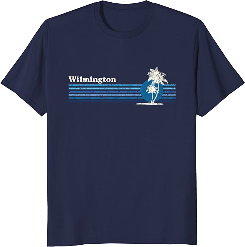 Wilmington NC T-Shirt Vintage 80s Palm Trees Sunset Tee