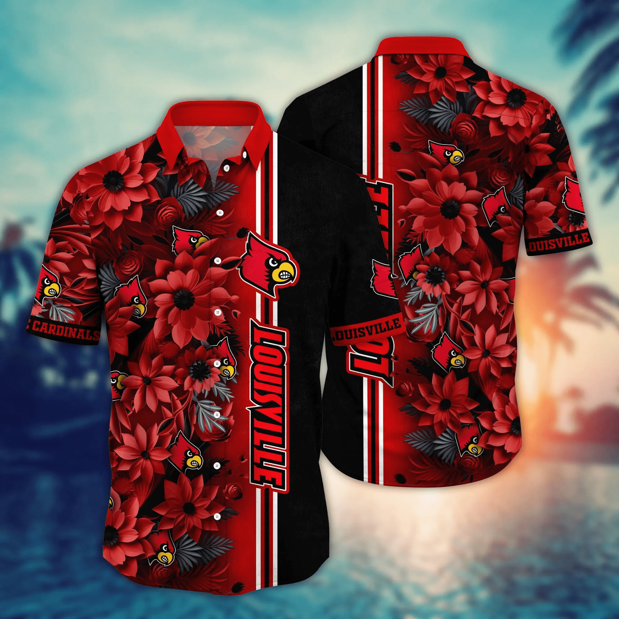 Louisville Cardinals NCCA Hawaiian Shirt Custom Brightness Aloha Shirt