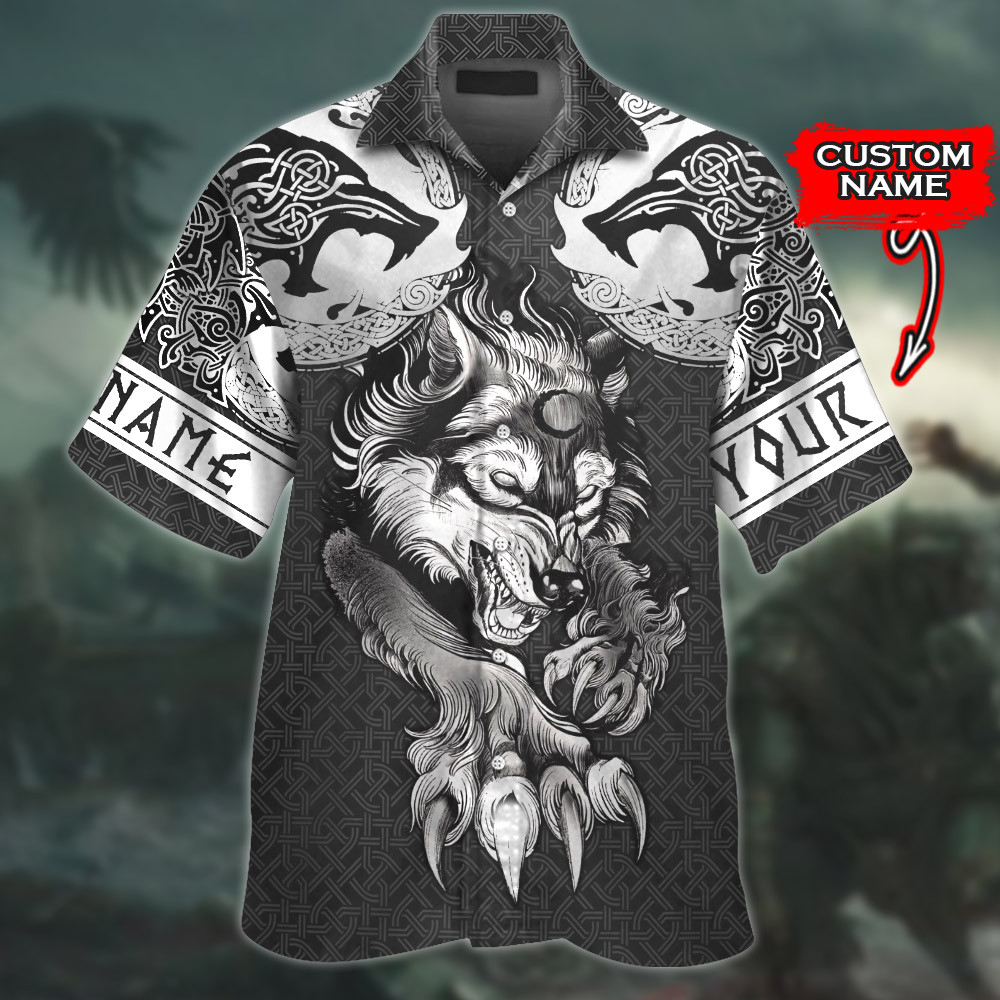 Viking Fenrir Wolf Of Odin Hunt Prey Ragnarok Artwork Customized All Over Print Hawaiian Ha7387