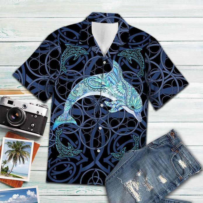 Dolphin Blue Mandala Hawaiian Shirt