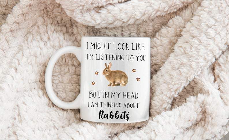 Rabbits I Might Look Like Mug Accent Mug Campfire Mug Color Changing Mug Animals Mug Gift For Friend Family Double Side Printed Ceramic Coffee Mug Tea Cups Latte